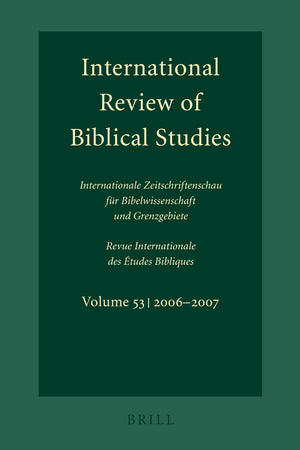 International Review of Biblical Studies, Volume 53 (20062007) (English, German and French Edition),Used