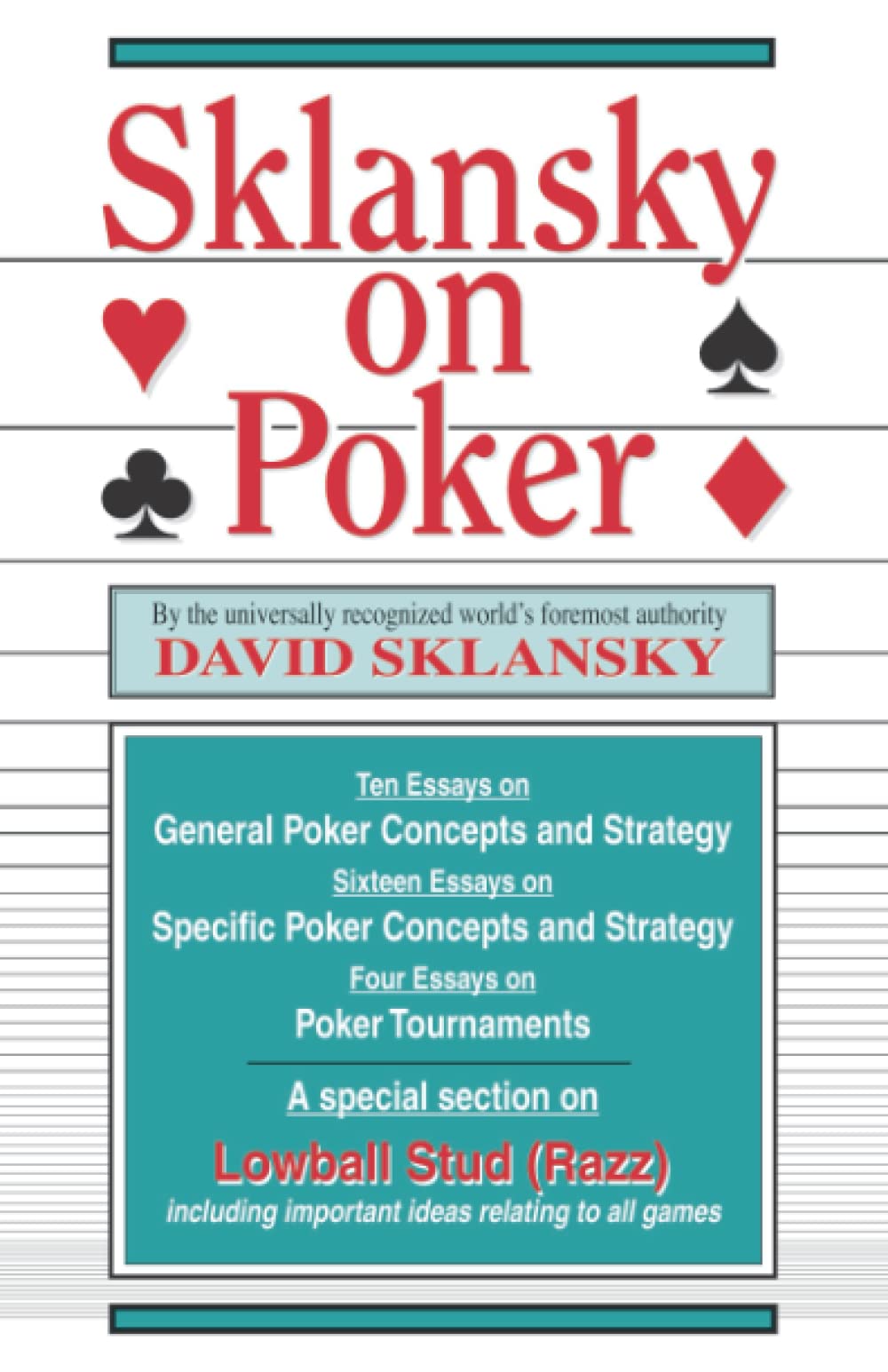 Sklansky On Poker (Sklansky Poker/Gambling Series),New