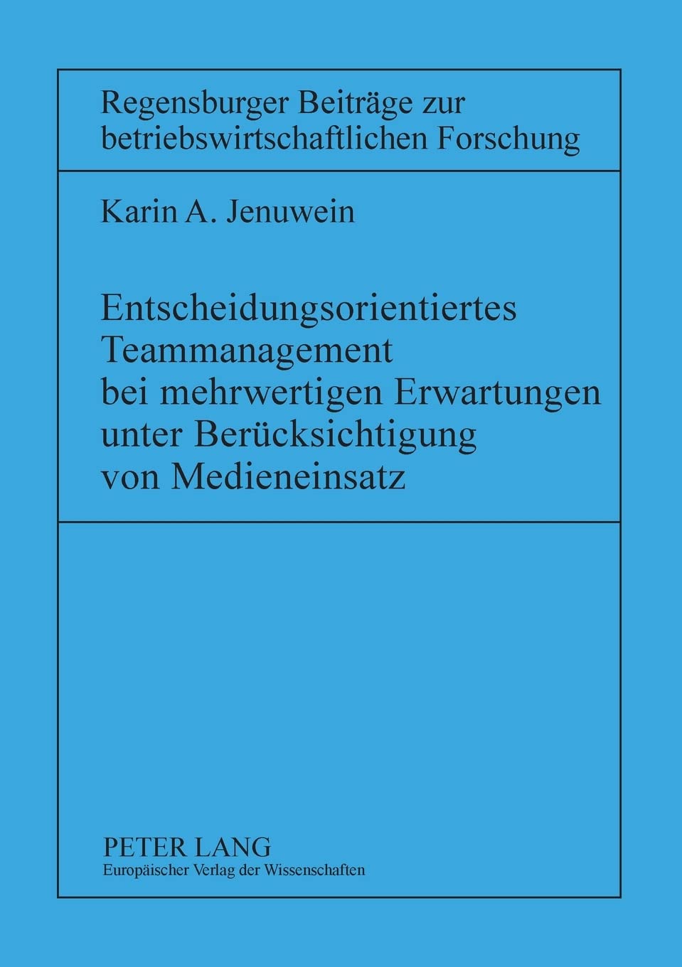 Entscheidungsorientiertes Teammanagement bei mehrwertigen Erwartungen unter Bercksichtigung von Medieneinsatz (Regensburger Beit,Used