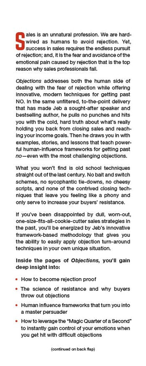 Objections: The Ultimate Guide for Mastering The Art and Science of Getting Past No (Jeb Blount),Used