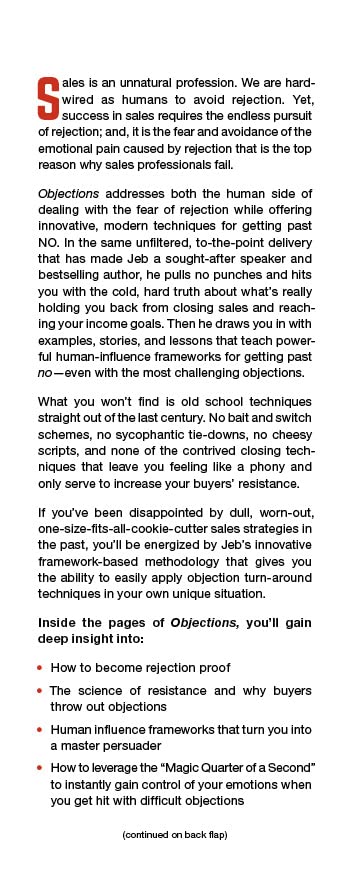 Objections: The Ultimate Guide for Mastering The Art and Science of Getting Past No (Jeb Blount),Used