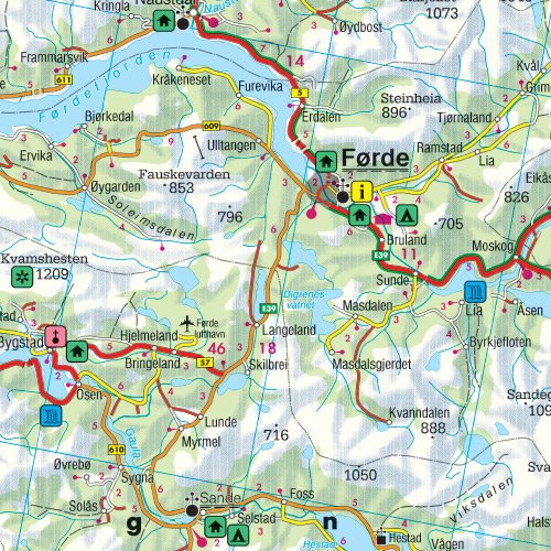 Mapnorway Central (Road Maps)#2 Fb (English, German, Italian, Spanish, Norwegian And Dutch Edition)