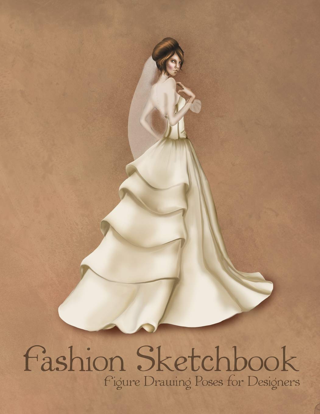 Fashion Sketchbook Figure Drawing Poses for Designers: Large 8,5x11 with Bases and Bridal Gown Vintage Fashion Illustration Cove,Used