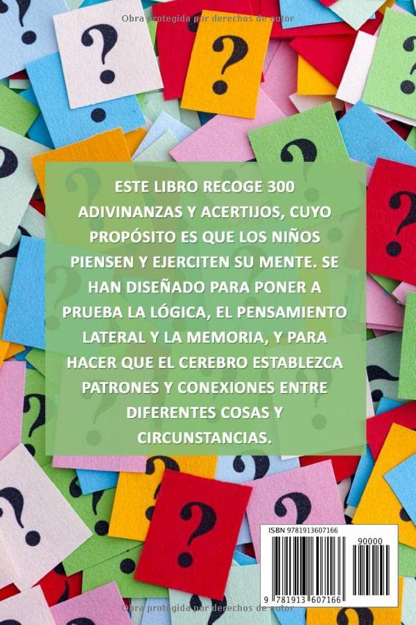 Adivinanzas Dif?iles Para Ni?s Inteligentes: 300 Adivinanzas Y Acertijos Que Tanto Los Ni?s Como Sus Familias Amar? (Spanish Edi,Used