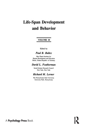 Lifespan Development And Behavior: Volume 10 (Lifespan Development And Behavior Series),Used