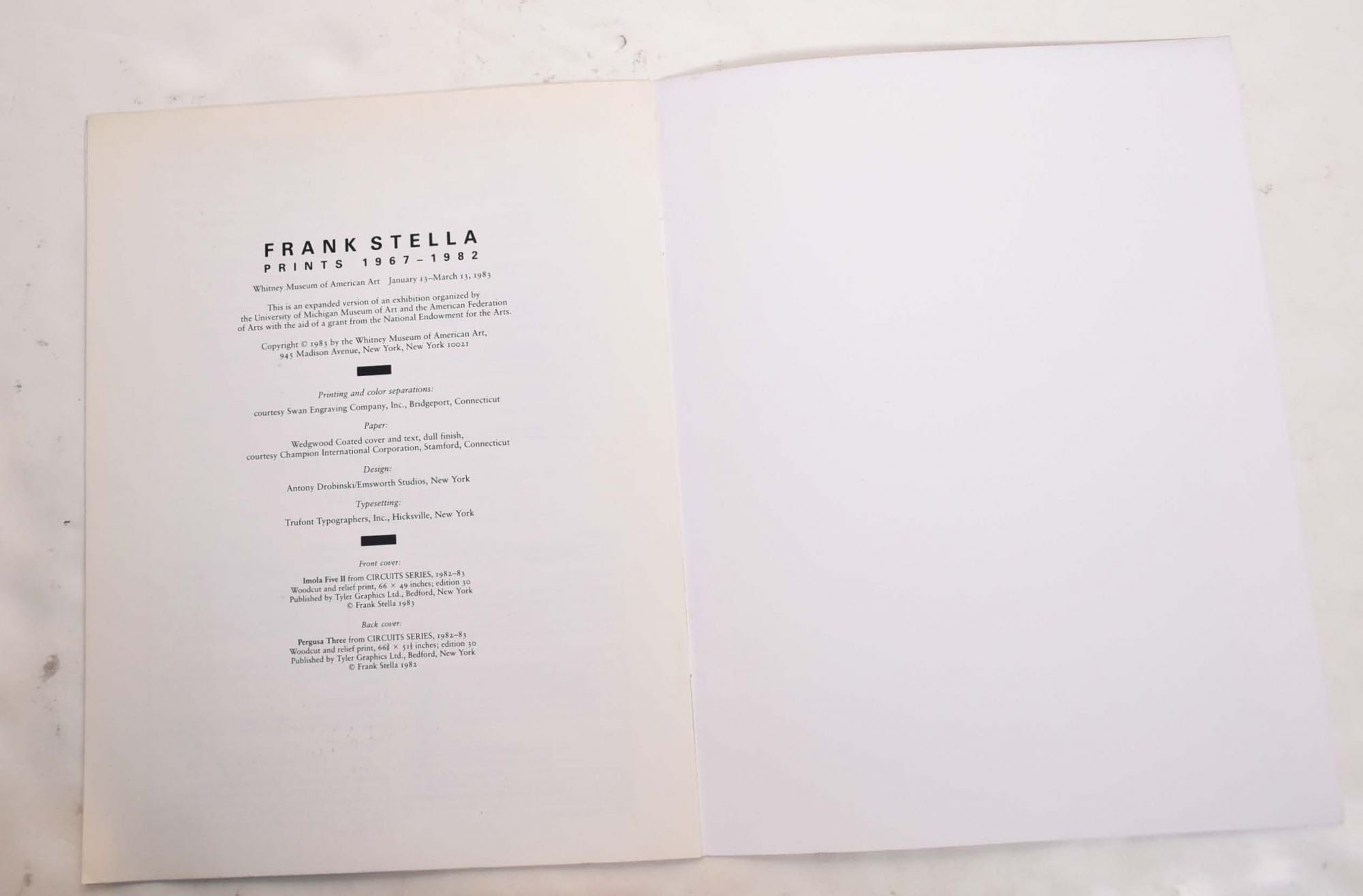 Frank Stella: Fourteen prints with drawings, collages, and working proofs by Judith Goldman (19830503),Used