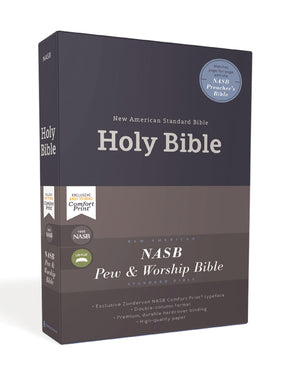 NASB, Pew and Worship Bible, Hardcover, Blue, 1995 Text, Comfort Print,New