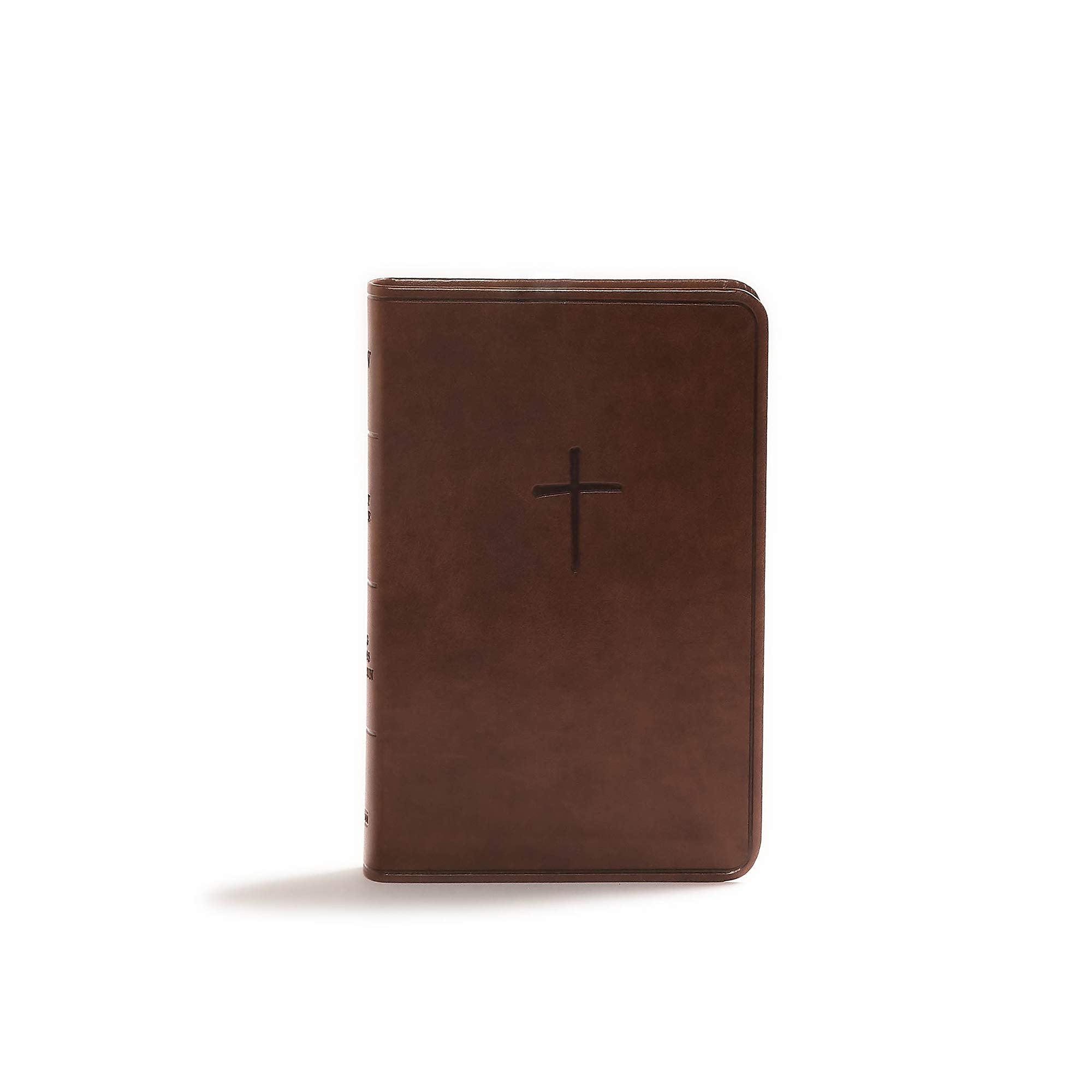 KJV Compact Bible, Value Edition, Brown LeatherTouch, Red Letter, Pure Cambridge Text, Presentation Page, FullColor Maps, Easy,New