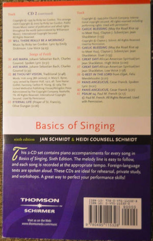 2 CD Set for Schmidt/Counsell Schmidt's Basics of Singing, 6th,Used
