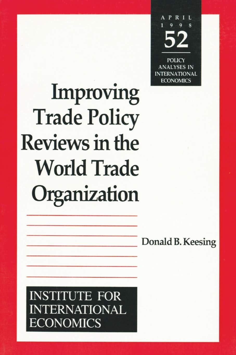 Improving Trade Policy Reviews in the World Trade Organization (Policy Analyses in International Economics),Used