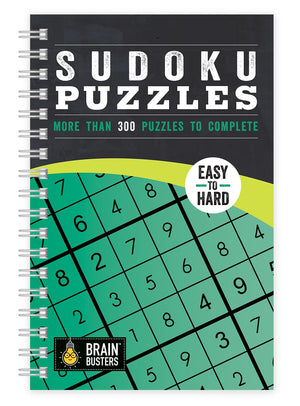 Sudoku: Over 200 Puzzles & Solutions, Easy to Hard Puzzles for Adults, SpiralBound (Brain Busters),Used