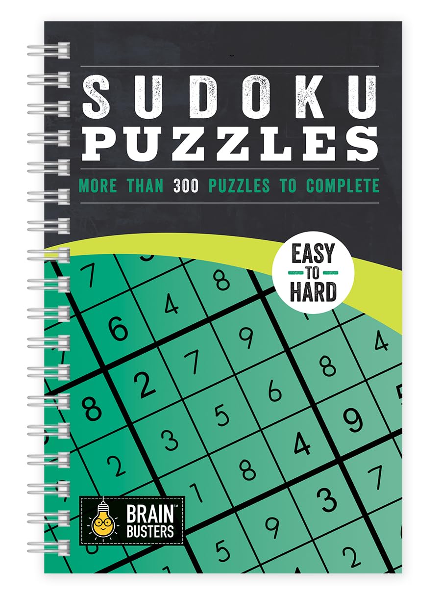 Sudoku: Over 200 Puzzles & Solutions, Easy to Hard Puzzles for Adults, SpiralBound (Brain Busters),Used