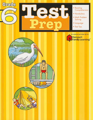 Test Prep: Grade 6 (Flash Kids Harcourt Family Learning),Used