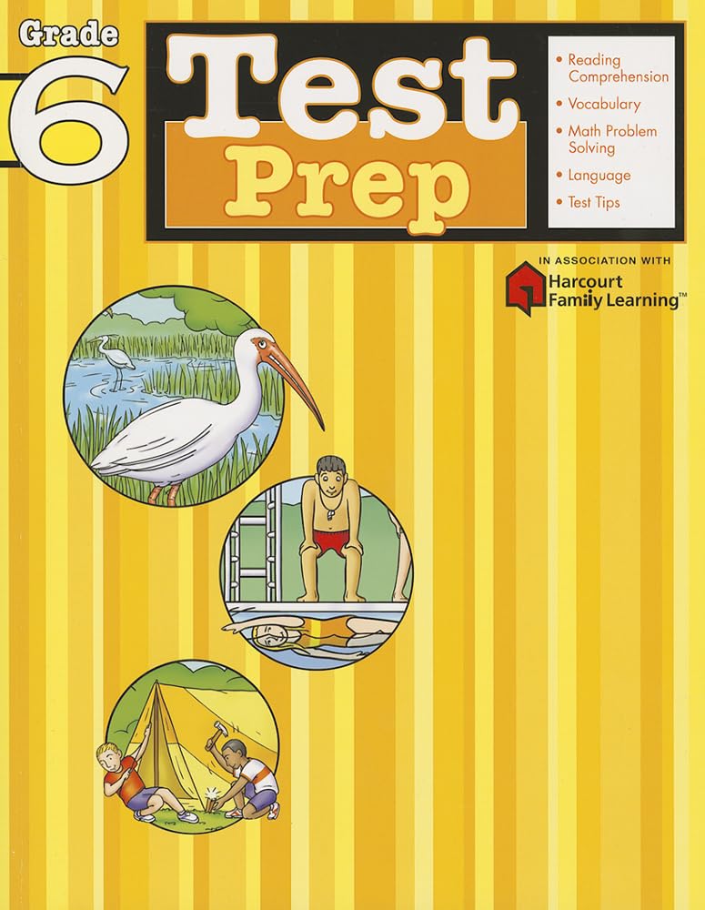 Test Prep: Grade 6 (Flash Kids Harcourt Family Learning),Used