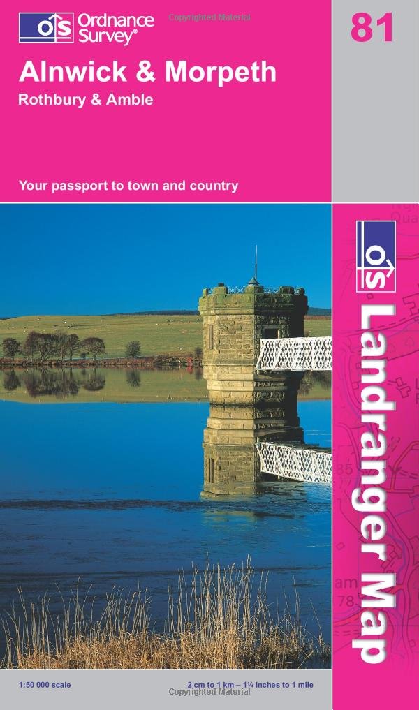 LR082 Alnwick and Morpeth, Rothbury and Amble (Landranger Maps),Used
