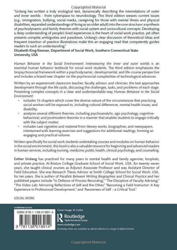 Human Behavior in the Social Environment: Interweaving the Inner and Outer Worlds,Used