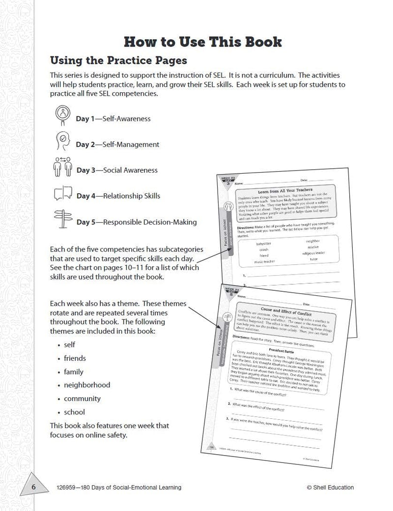 180 Days: SocialEmotional Learning for 3rd Grade Practice Workbook for Classroom and Home, Cool and Fun Practice Created by Tea,Used