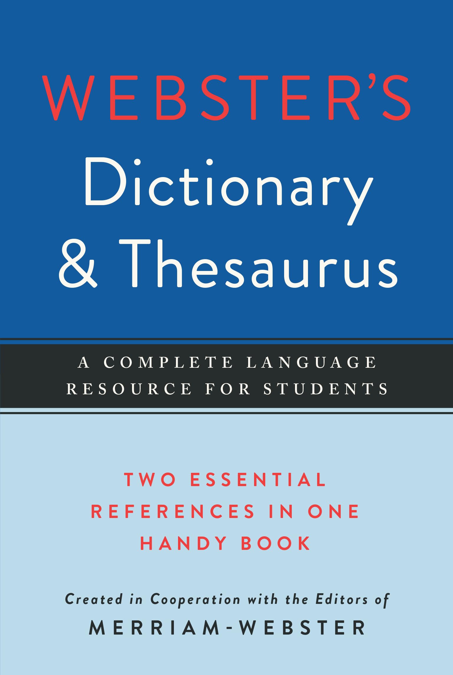 Webster's Dictionary & Thesaurus, Newest Edition,Used