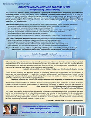 Meaningcentered Therapy Manual: Logotherapy & Existential Analysis Brief Therapy Protocol For Group & Individual Sessions-new