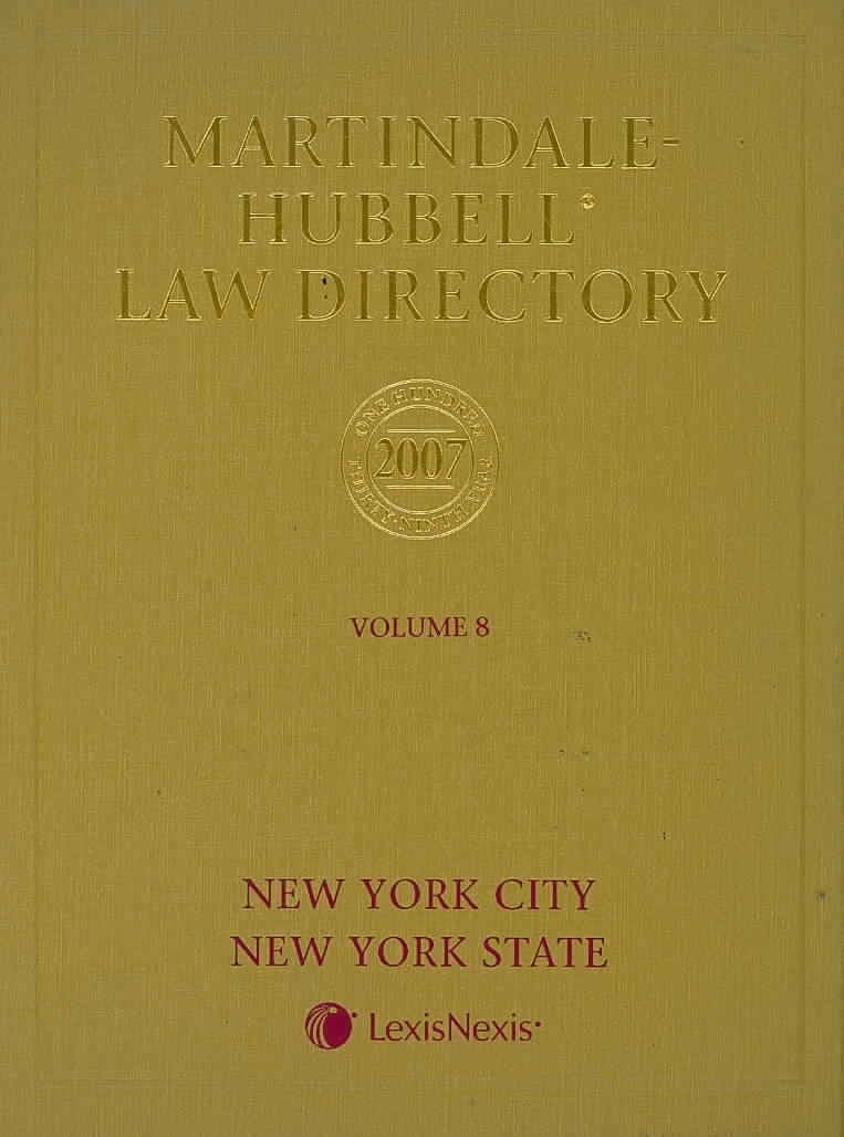 Martindale Hubbell Law Directory 2007: NY STATE, NY CITY: 8,Used