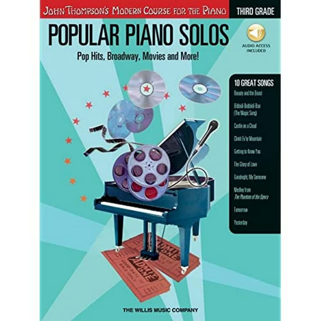 Popular Piano Solos  Third Grade Book/Online Audio (John Thompson's Modern Course for the Piano),Used