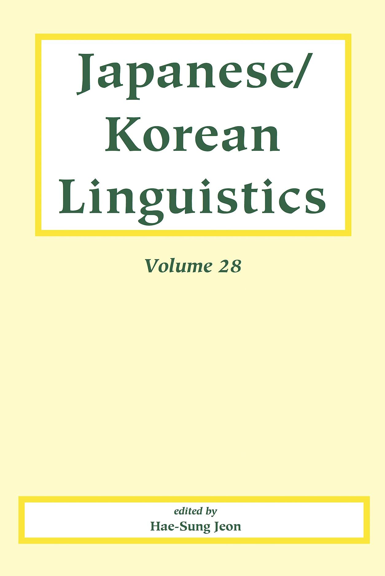 Japanese/Korean Linguistics, Volume 28 (Volume 28),Used