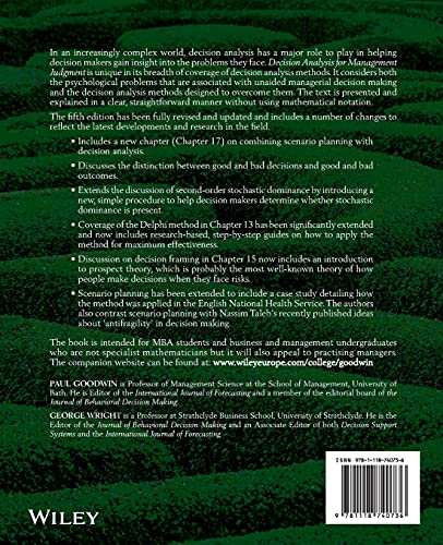 Decision Analysis for Management Judgment, Fifth Edition,Used