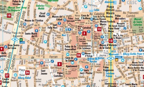 Laminated Barcelona Map by Borch (English Edition),Used