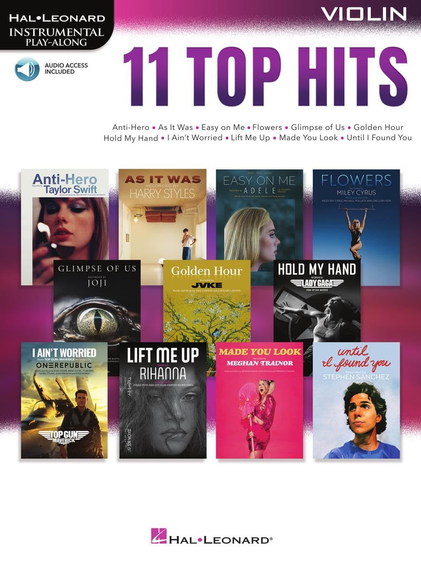 11 Top Hits for Violin Instrumental PlayAlong  Book with Online Audio,New
