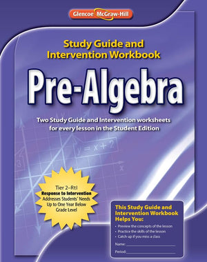 Prealgebra, Study Guide & Intervention Workbook (Merrill Prealgebra)-used