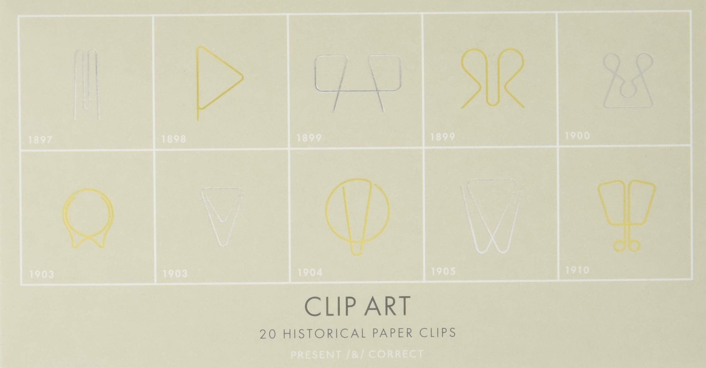 Clip Art: 20 Historical Paper Clips (Elegant, Fun Paperclips, 10 Brass, 10 Silver)