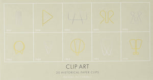 Clip Art: 20 Historical Paper Clips (Elegant, Fun Paperclips, 10 Brass, 10 Silver)