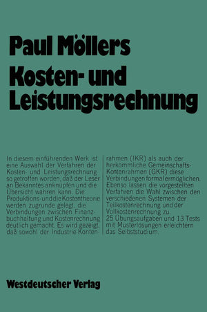 Kosten Und Leistungsrechnung: Einfhrung Und Arbeitsbuch (German Edition),Used