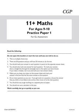 New 11+ GL Maths Practice Papers  Ages 910 (with Parents' Guide & Online Edition) (CGP 11+ GL),Used