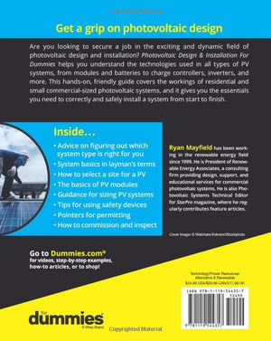 Photovoltaic Design & Installation For Dummies,Used