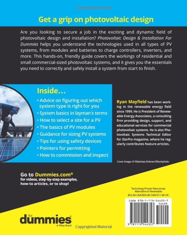 Photovoltaic Design & Installation For Dummies,Used