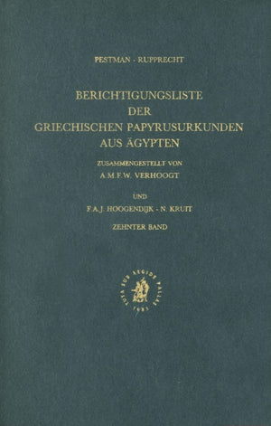 Berichtigungsliste Der Griechischen Papyrusurkunden Aus Agypten (Berichtigungsliste Der Griechischen Papyrusurkunden Aus Gypten)