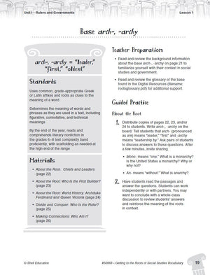 Getting to the Roots of Social Studies Vocabulary Levels 68 (Getting to the Roots of ContentArea Vocabulary),Used