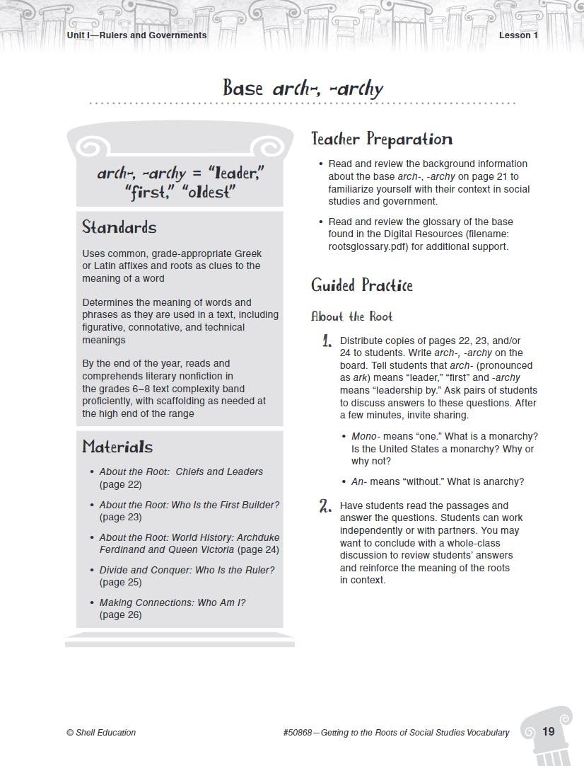 Getting to the Roots of Social Studies Vocabulary Levels 68 (Getting to the Roots of ContentArea Vocabulary),Used