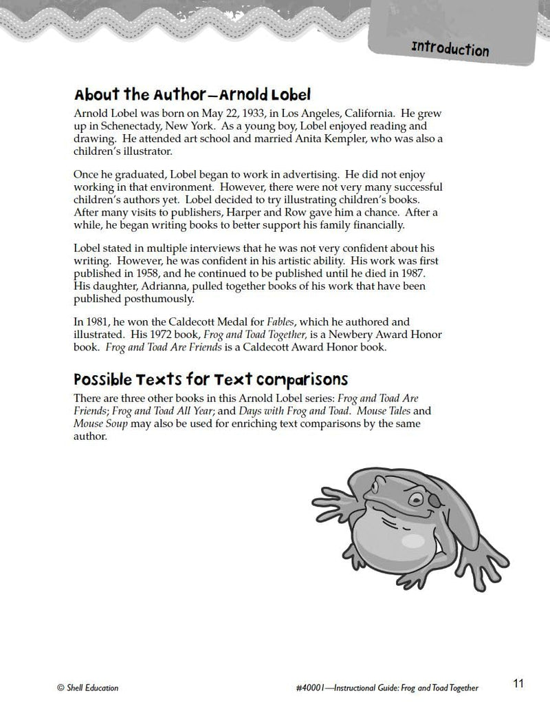 Frog and Toad Together: An Instructional Guide for Literature  Novel Study Guide for Elementary School Literature with Close Re,Used