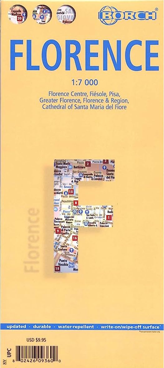 Laminated Florence Map by Borch (English Edition),Used