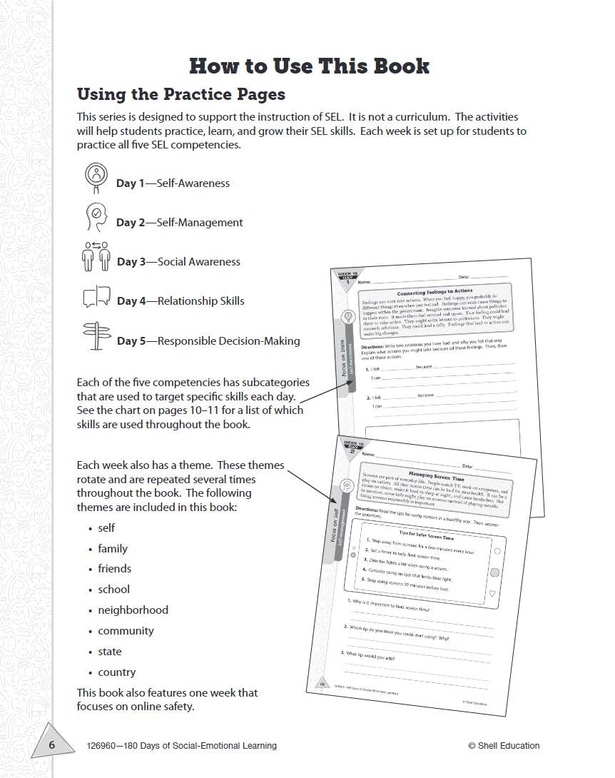 180 Days: SocialEmotional Learning for 4th Grade Practice Workbook for Classroom and Home, Cool and Fun Practice Created by Tea,Used