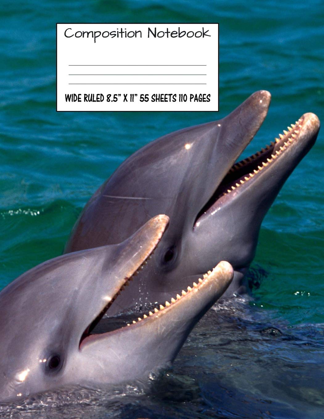 Composition Notebook: Wide Ruled Dolphin Water Cute Composition Notebook, Girl Boy School Notebook, College Notebooks, Compositi,Used