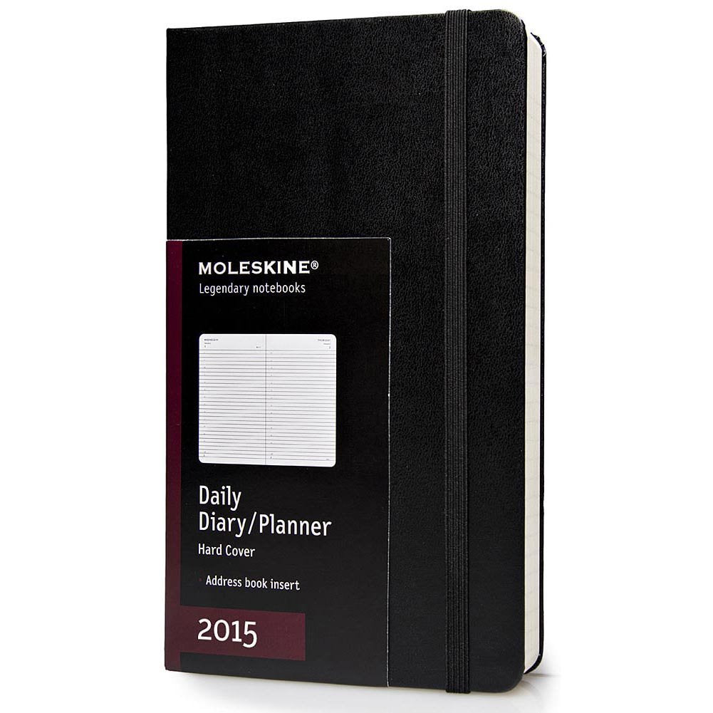 Moleskine 2015 Daily Planner, 12 Month, Large, Black, Hard Cover (5 X 8.25)