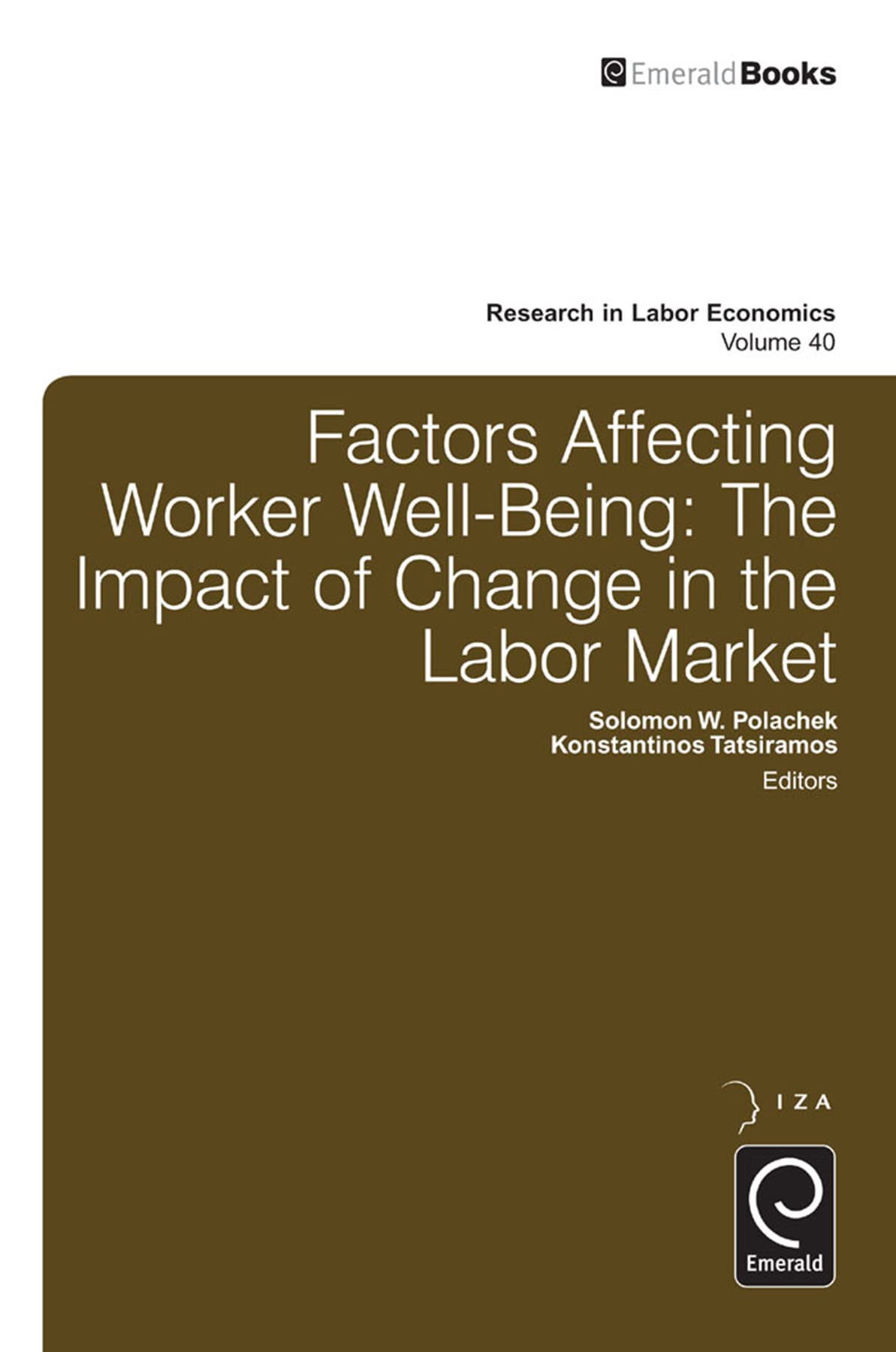 Factors Affecting Worker WellBeing: The Impact of Change in the Labor Market (Research in Labor Economics, 40),Used