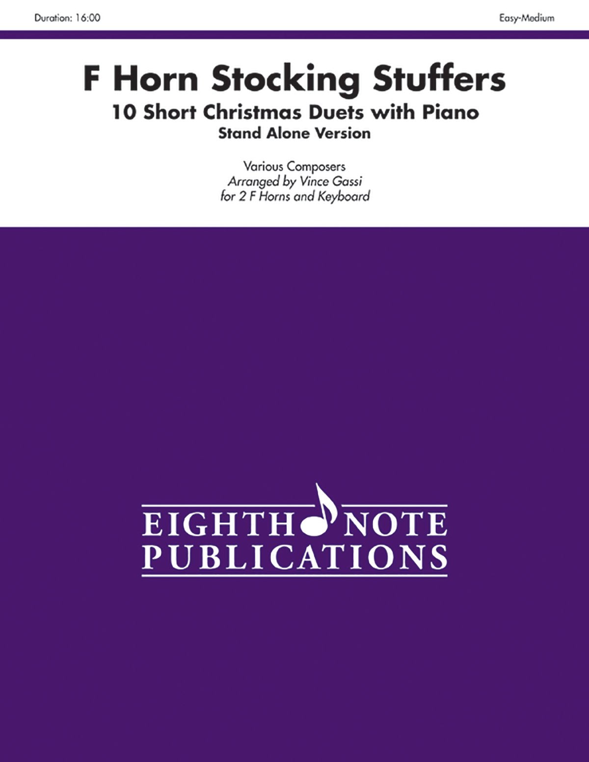 Stocking Stuffers (Stand Alone Version): 10 Short Christmas Duets With Piano, Part(S) (Eighth Note Publications),Used