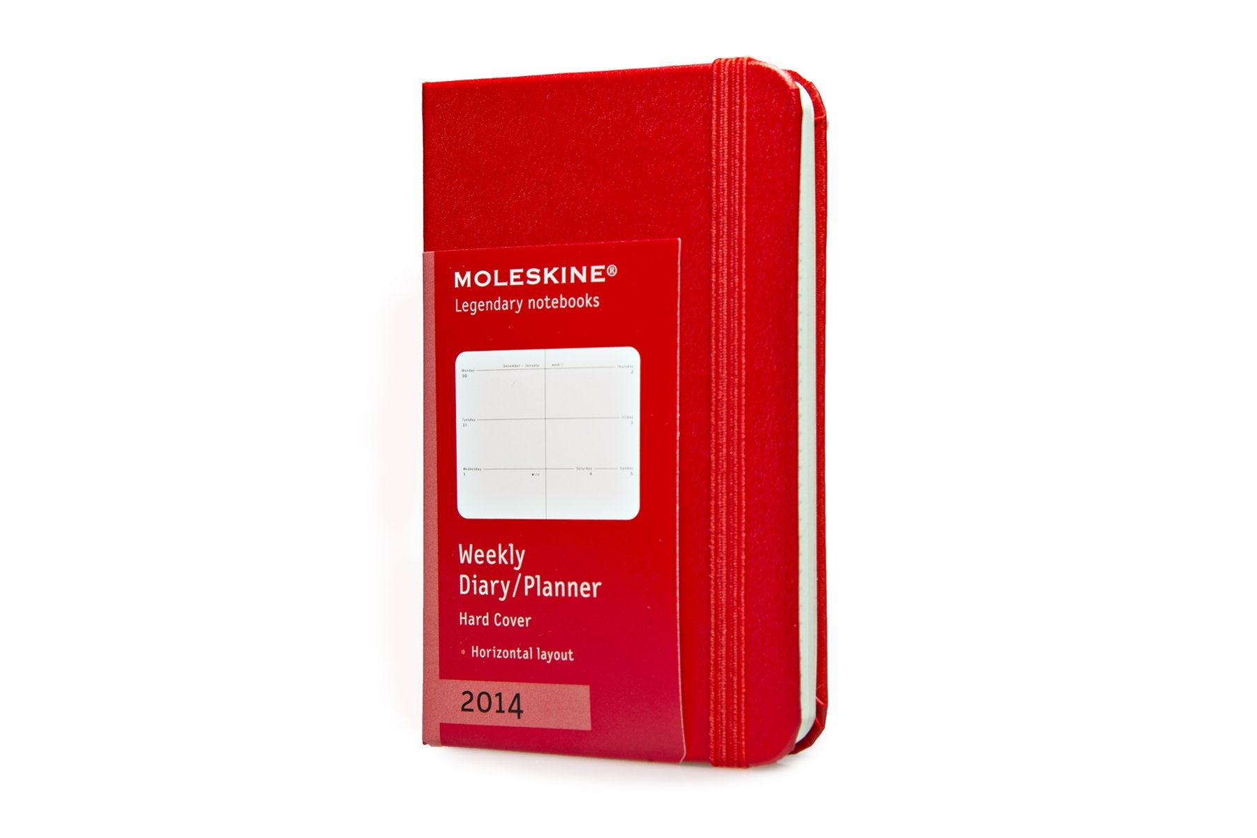 Moleskine 2014 Weekly Planner, Horizontal, 12 Month, Extra Small, Red, Hard Cover (2.5 X 4)