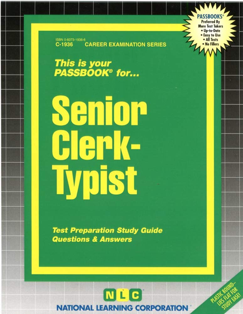 Senior ClerkTypist(Passbooks) (Career Examination Series),Used