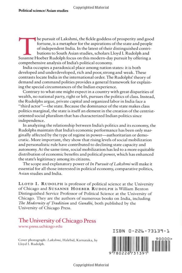 In Pursuit Of Lakshmi: The Political Economy Of The Indian State,Used