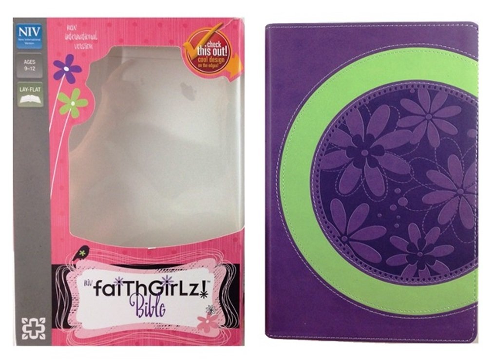 NIV, Faithgirlz! Bible: Revised Edition, Leathersoft, Purple/Green,Used